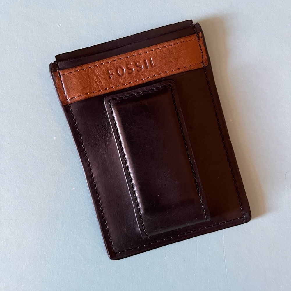 Fossil wallet card case magnetic black